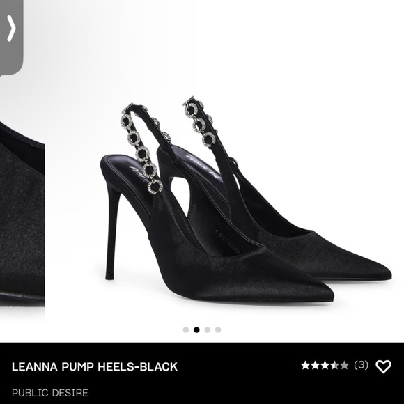 BNIB Public Desire Leanna Black Satin Pump 6 - Picture 4 of 7